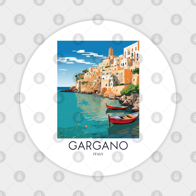 A Pop Art Travel Print of Gargano - Italy Magnet by Studio Red Koala